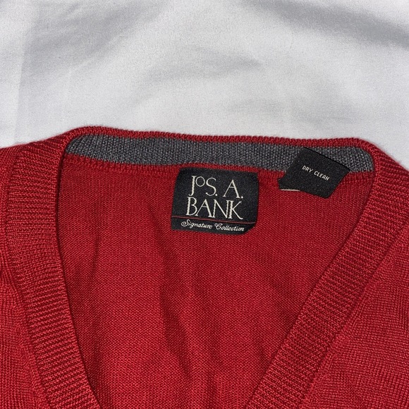Jos.A Bank Signature Collection 100%Merino Wool V Neck Knit Sweater Sz L - Picture 6 of 7
